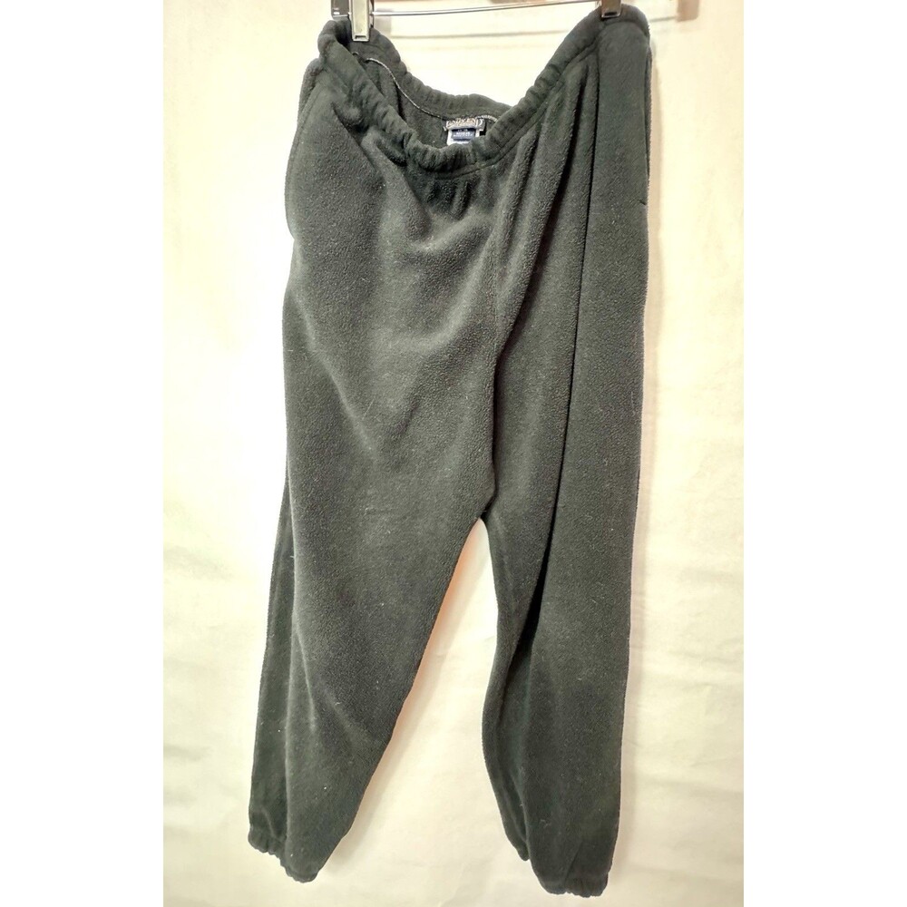 Lands End Large Women’s Light Black Fleece Thick Vintage Sweat Pants Size 12-14